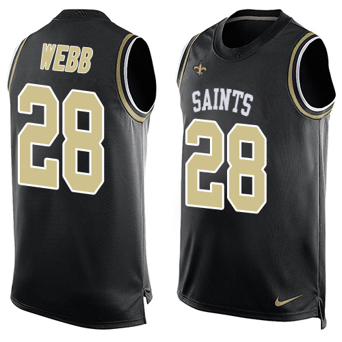 Men's Limited B.W. Webb Nike Jersey Black - #28 Player Name & Number Tank Top NFL New Orleans Saints